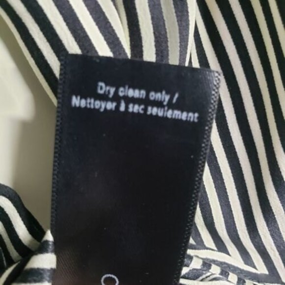 Rag & Bone Womens Greta Black White Striped Silk Off-the-shoulder Blouse Size S - Picture 12 of 12